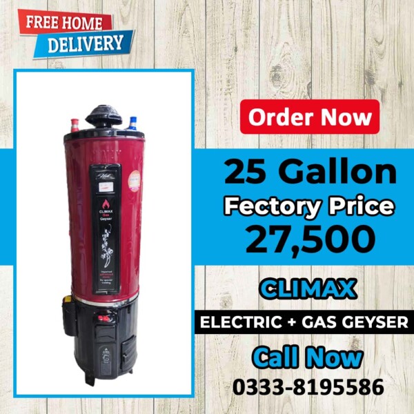 25 gallon electric and gas geyser