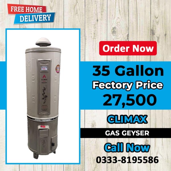climax gas water heater 35 gallon